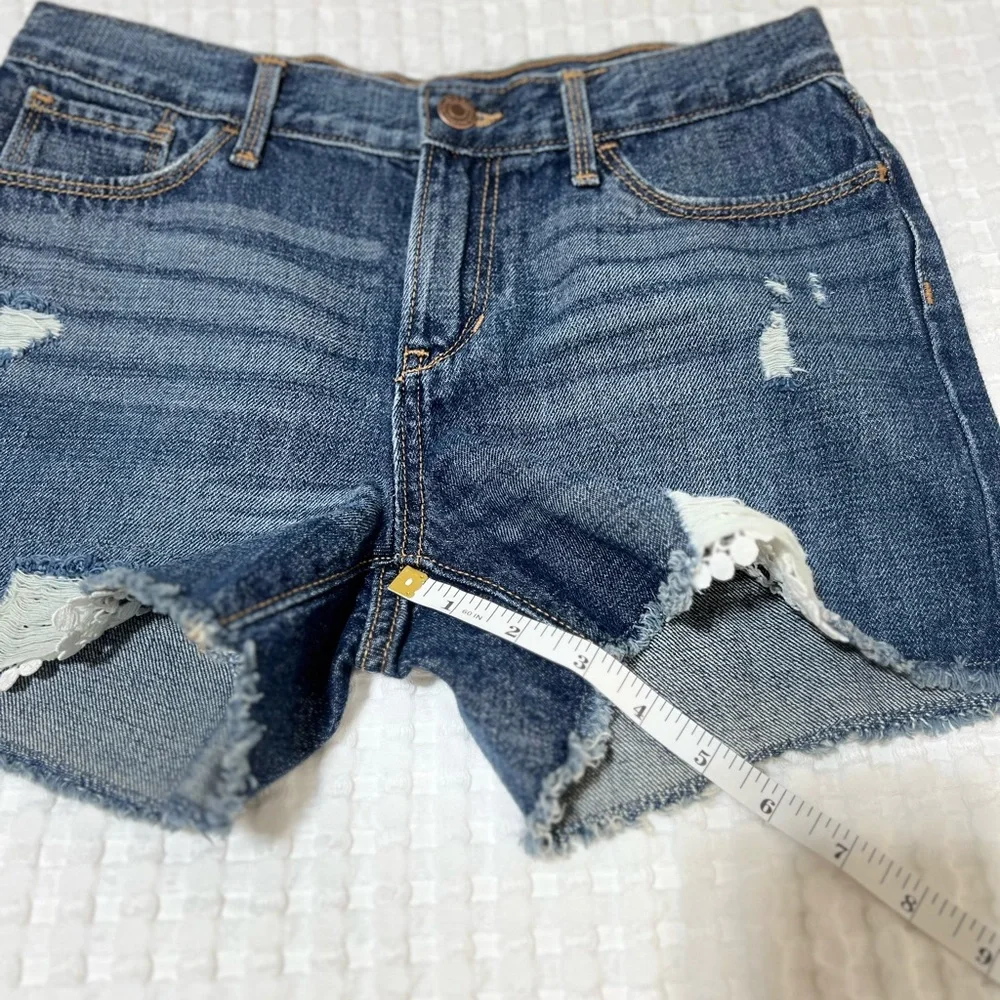 Old Navy Distress Lace Trim Denim Jean Shorts